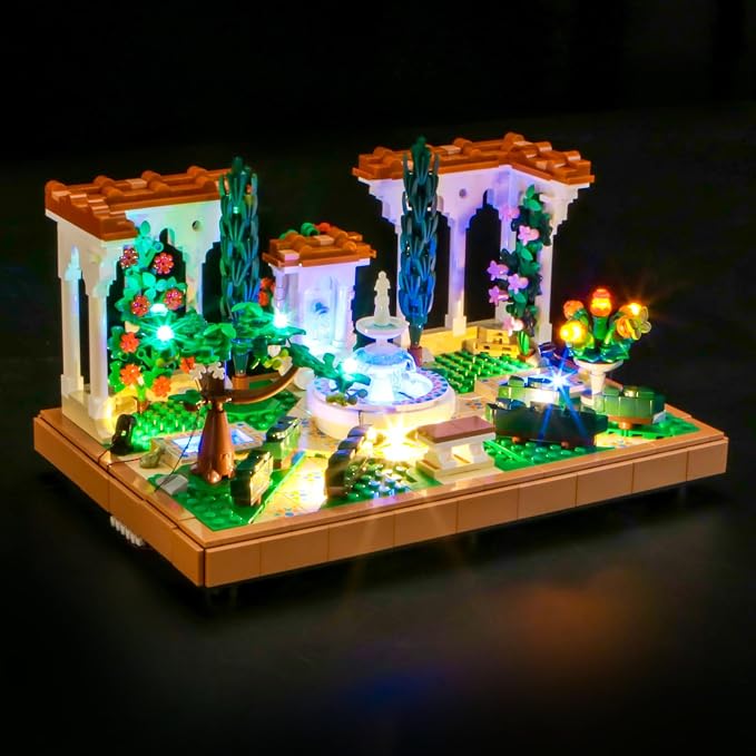 BrickBling Light Compatible with Lego Icons Fountain Garden, LED Lighting Compatible with Lego 10359 (No Model Set) (RC Version Light)