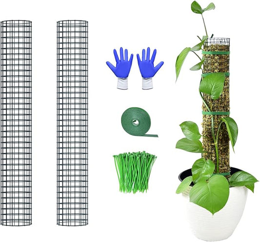 2 Pack Metal Moss Pole, 24" Moss Poles for Plants Monstera, Stackable Sphagnum Moss Pole, Plant Poles for Climbing Plants Work with Sphagnum Moss(2 Pack 24")