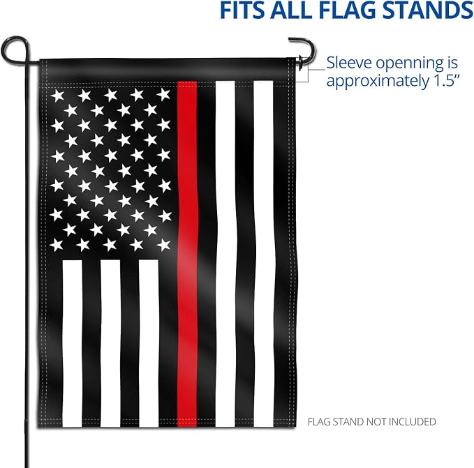 Anley Double Sided Premium Garden Flag, Thin Red Line US National Decorative Garden Flags - Weather Proof & Double Stitched - 18 x 12.5 Inch