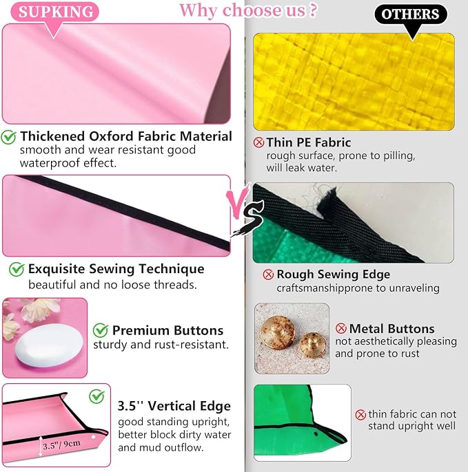 SupKing Repotting Mat for Indoor Plant Transplanting 29.5"x 29.5" Pink Garden Mat for Plant Lovers Oxford Fabric Portable Potting Tray for Gardening Mess Control