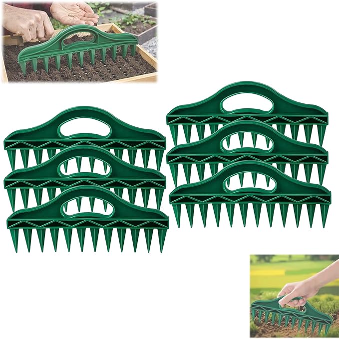 Professional Garden Dibber, Seed Spacing Tool, Multifunctional Soil Spacer for Planting Seeds, Easy Seed Placement, Portable Gardening Essential for Vegetables & Flowers (6PC)