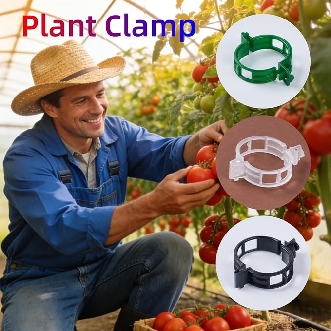 300Pcs Garden Vine Plant Support Clips,Plastic Fixing Clips for Securing and Training Climbing Plants,Tomatoes,Grapes,Vine Vegetables and Potted Plant (300, White)