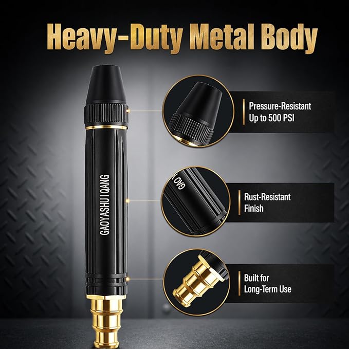 2026 New Jet Nozzle Power Washer for Garden Hose, Garden Hose Nozzle High Pressure Powerful Cleaning Spray Evenly, High Pressure Hose Nozzle (Pagoda Interface*2)