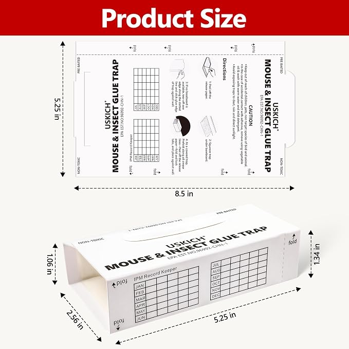 38 Pack Mouse Glue Trap,Mouse Traps Indoor for Home,Adhesive Bugs Roach Spider Insect Traps,Sticky Mouse Traps,Bulk Glue Traps for Mice