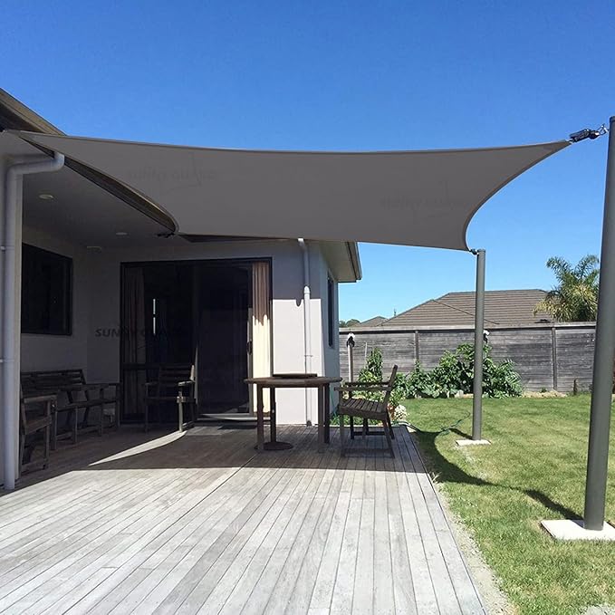 SUNNY GUARD Custom Size 13'x30' Rectangle Dark Grey UV Block Sunshade for Backyard Yard Deck Patio Garden Outdoor Activities and Facility(Customized)