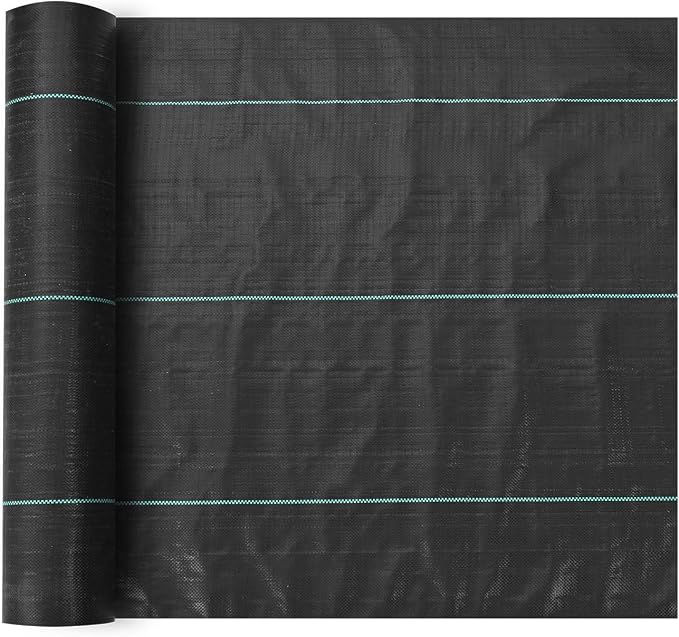 VEVOR 4FTx300FT Premium Heavy Duty Weed Barrier Landscape Fabric, 3.2OZ Woven Geotextile Fabric Under Gravel, High Permeability for Weed Blocker Weed Mat, Driveway Fabric, Weed Control Garden Cloth | Soil-Friendly ,Smooth and Precise Edges