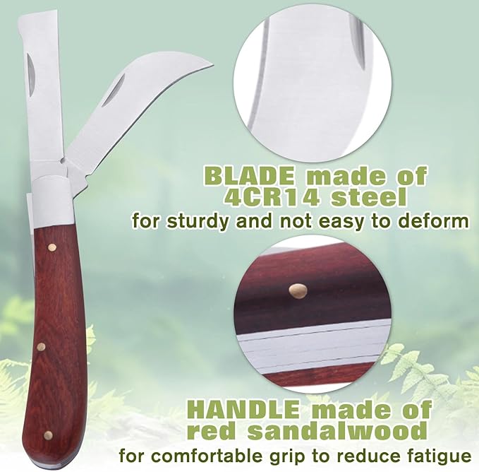SPEEDWOX Grafting Gardening Knife Double Blades Garden Knife For Budding Pruning With 3 Rolls Grafting Tape And Tree Tags Garden Grafting Tool Grafting Tape For Fruit Trees