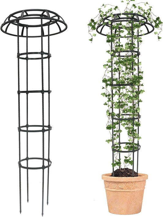 Quibbay Garden Trellis for Climbing Plants Outdoor, 65 Inch Mushroom Top Trellis for Climbing Plants, Plant Trellis Support for Potted Plants Climbing Vine Rose Clematis Vegetable Trellis, 2 Pack