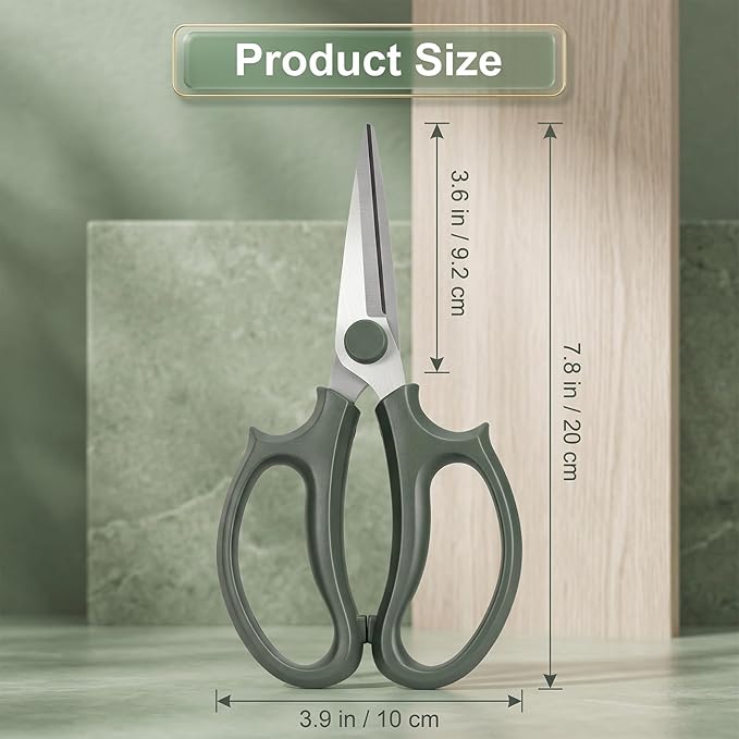 Garden Flower Scissor, Stainless Steel Floral Scissors, Pruning Shears for Garden Floral Pruning Branches Leaves, Gardening Tool, Green