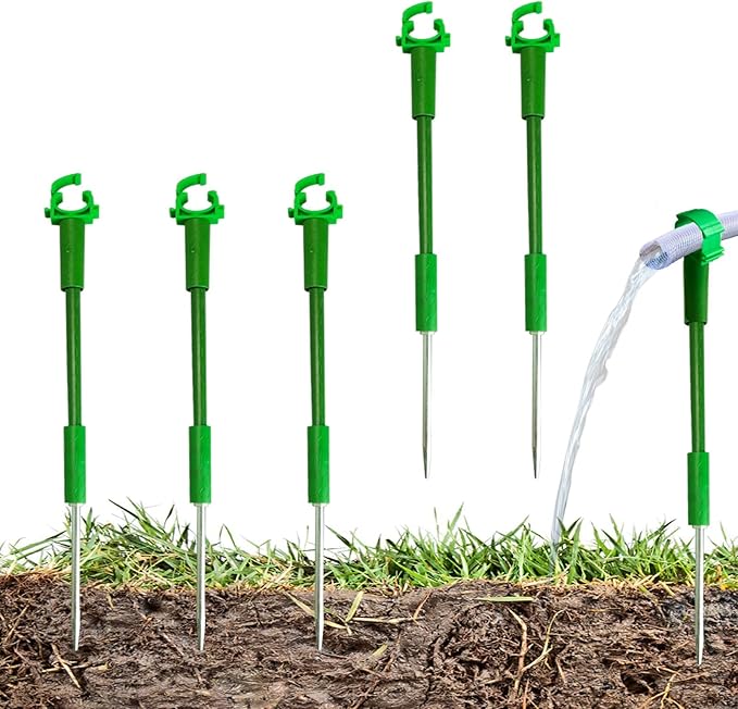 6PC 3/4” Hose Guides for Garden Decorative Hoder to Keep Hose off Grass,Outdoor Post Garden Support Water Sprinkler Stand Butler Gardening Supplies for Lawn Yard (Set C)