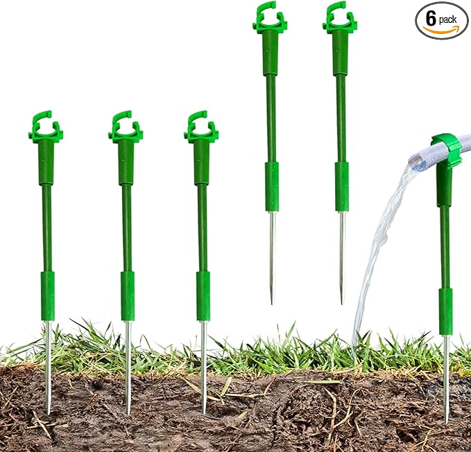 6PC 5/8”Hose Guides for Garden Decorative，Water Hoder to Keep Hose off Grass，Outdoor Post Garden Support Water Sprinkler Stand Butler Gardening Supplies for Garden Lawn Yard (Set B)