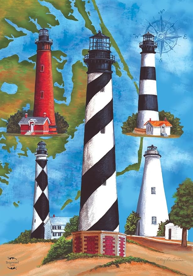Briarwood Lane Lighthouses Summer Garden Flag
