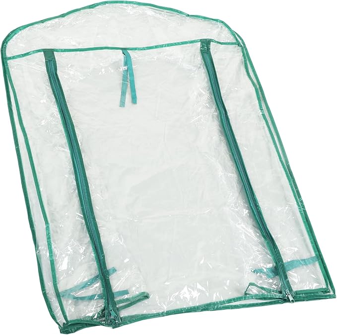 2-Tier Greenhouse Replacement Cover Clear PVC Plant Greenhouse Cover with Roll-Up Zipper Door - 27" L x 19" W x 36" H