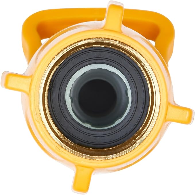 Melnor 65171AMZ Lever Flow Through Valve Connector Bundle, Yellow, Black, Grey, 1 Count (Pack of 2)