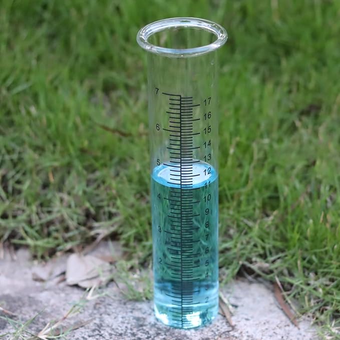 rain Gauge Tube 7-Inch Scale rain gauges Replacement Tube Glass rain gauges Outdoors Easy-to-Read Scale rain Gauge Outdoor Yard（Pack of 2）
