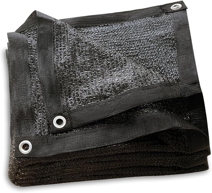 40% Garden Sunblock Shade Cloth, 6.5 x 6.5 FT Durable Taped Edge with Grommets UV Resistant Black Garden Shade Net for Plants, Greenhouse, Vegetables and Patio