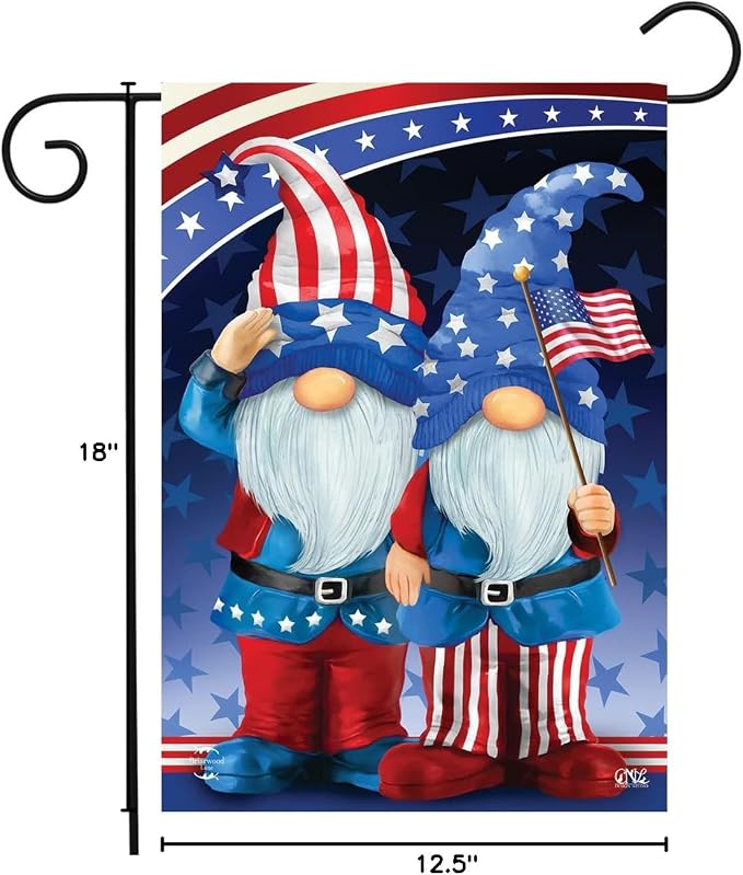 Patriotic Gnomes Garden Flag 12.5" x 18" Briarwood Lane