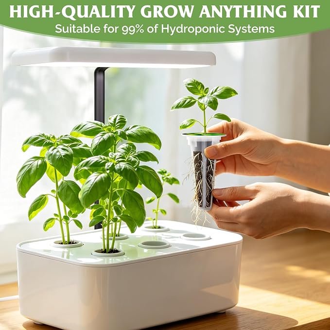 89PCS Hydroponic Pods Grow Anything Kit with A&B Plant Food, 30 Grow Sponges, 30 Plant Labels, 12 Grow Baskets & Domes, Seed Pod Supplies Compatible with Aerogarden & Most Brand Indoor Herb Garden