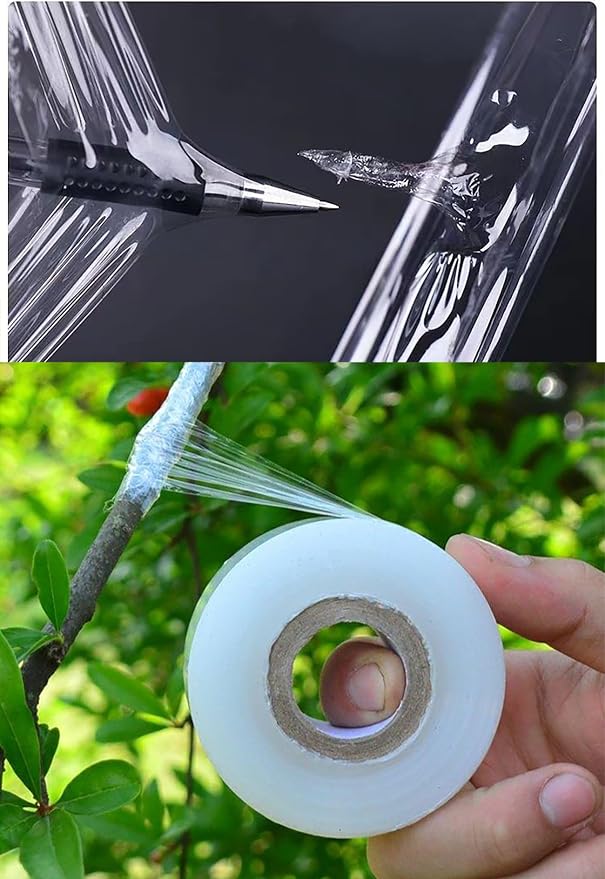 1.2inch Grafting Tape for Floral Fruit Trees Stretchable Garden Grafting Tape Plants Repair Tapes Poly Budding Tape Seedling Graft (White-3pack)