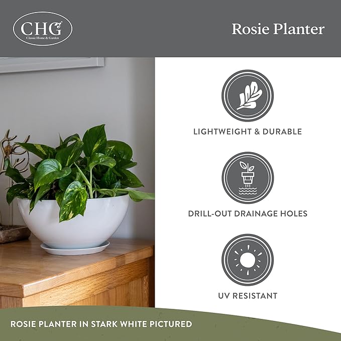 Classic Home & Garden by Growscape Rosie Modern Planter(10” Indigo Speckle)