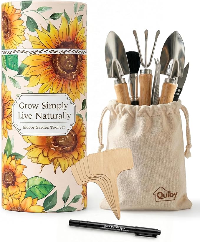 Indoor Gardening Tools, 19-Piece Small Garden Tools Set, House Plant Tools Set, Mini Garden Tools, Stainless Steel Herb Garden Tools, Succulent Tools, Indoor Plant Tools, Gardening Gifts for Women