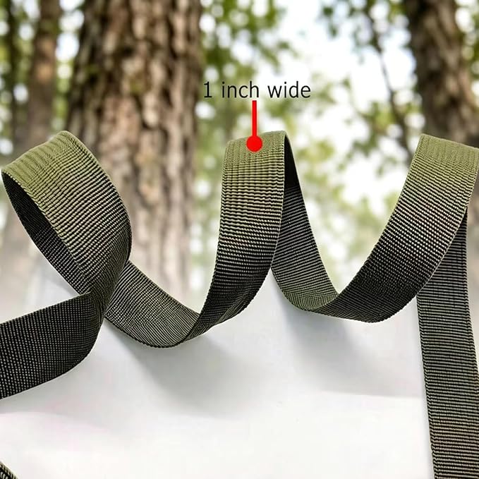 1 Roll 65.6 Feet Tree Tie for Plant Support Garden Strap 1 Inch Width Staking and Guying Material 1,800 Lbs Strength (Army Green-140ft)