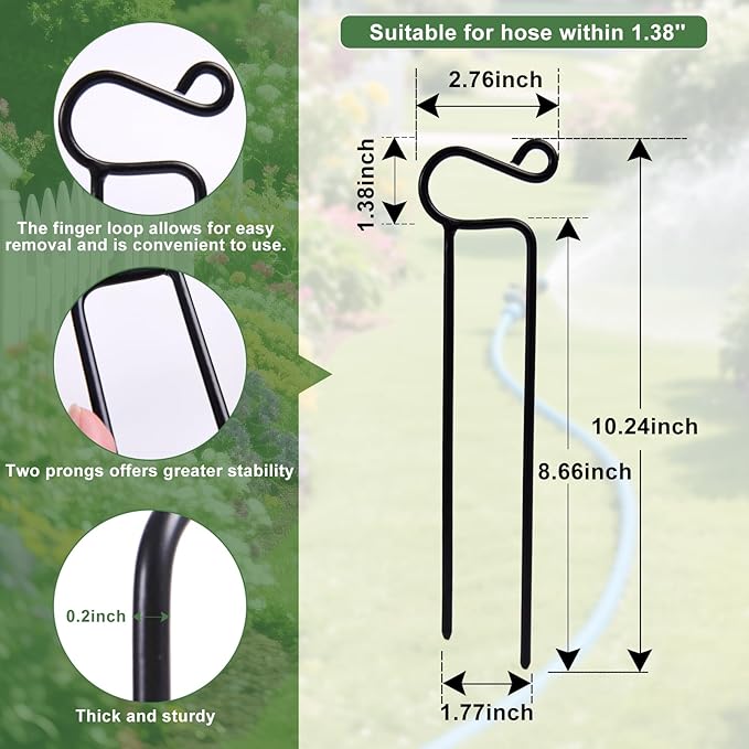 6 PCS Hose Guides for Garden, Hose Guards for Flower Beds, Heavy Duty Steel Hose Guide Stakes for Plant Protection, Garden Hose Mounting Direction for Lawn & Yard Outside