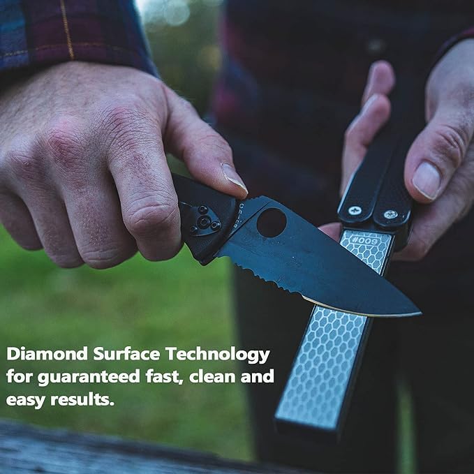 5" Diamond Pocket Sharpener Folding Knife Garden Tools Sharpening 400/600 Grit Double Sided