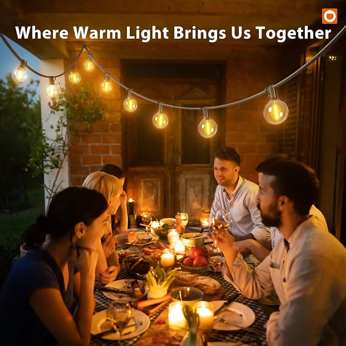 addlon Outdoor String Lights 200FT G40 with Remote, 108 LED Shatterproof Bulbs, Dimmable Patio Globe Lights Waterproof, Hanging Outside Lighting for Backyard, Garden, Deck, Balcony, Porch, Café, Decor