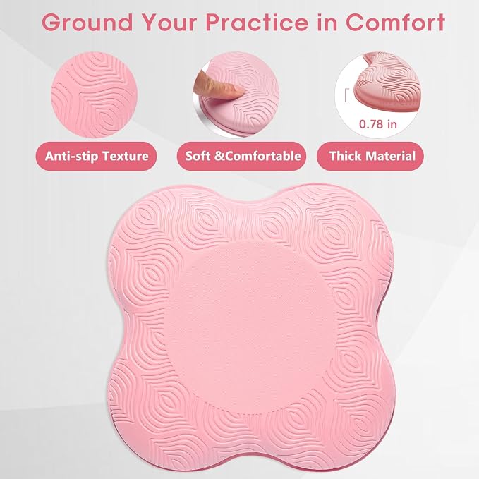 2 Pack Yoga Knee Pads Mat Set - Extra Thick Foam Kneeling Pad Cushion for Knees, Elbows, Wrists, Head - Yoga Essentials for Women Men, Non-Slip Pilates, Meditation, Floor Workouts