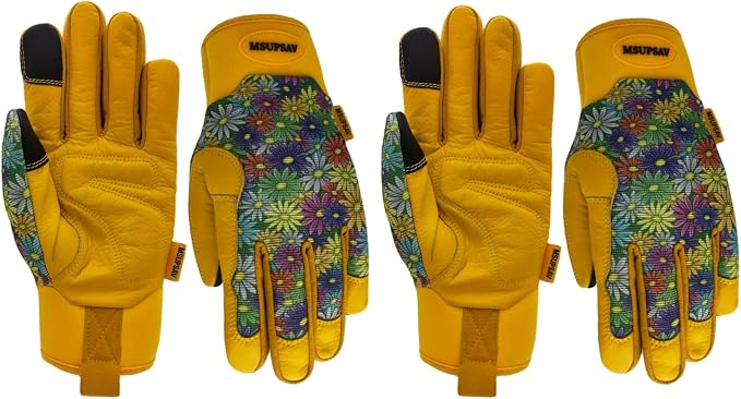 Gardening Gloves,Women Yard Work Garden Glove,Gifts | Thorn Proof,Puncture Resistant,Touchscreen,Gift,Leather,Spandex