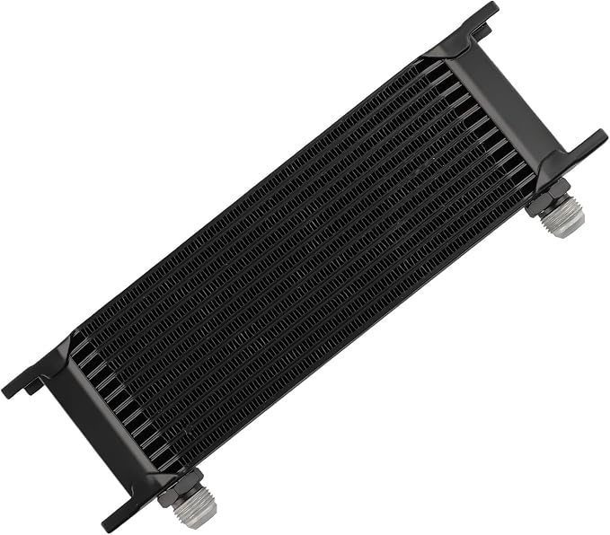 maXpeedingrods Universal 13 Row 10AN Transmission Engine Oil Cooler Kit, Radiator Oil Cooler Condenser, Stacked Plate Aluminium Alloy Black Engine Transmission