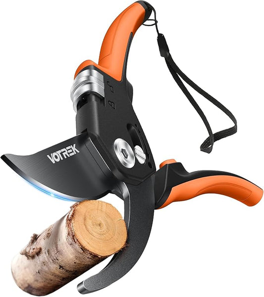 8.5" Pruning Shears for Gardening, 【Unique Stepless Handle Opening】Professional Bypass Garden Clipper, Heavy Duty Plant Pruners for Branch 【SK5 Steel Blades】【All Hand Sizes】,Bright Orange