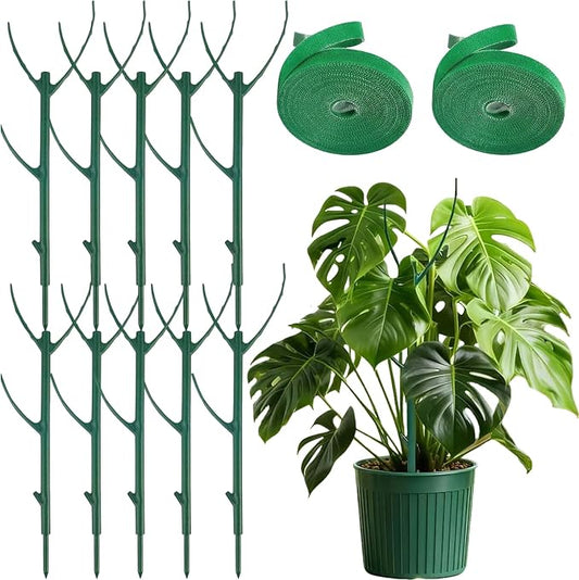 10 Pack Stackable Monstera Plant Support Stakes for Indoor & Outdoor Plants,Plant Support Structures for Climbing and Potted Plants,Plant Sticks for Vine Training & Stem Stabilization
