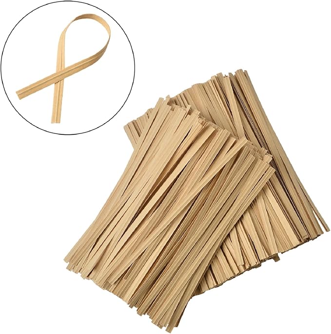 Tangyinrd 1000 Pcs 5" Kraft Paper Twist Ties, Plant Ties Cable Ties Reusable Bread Ties for Party Cello Candy Coffee Treat Bags Cake Pops