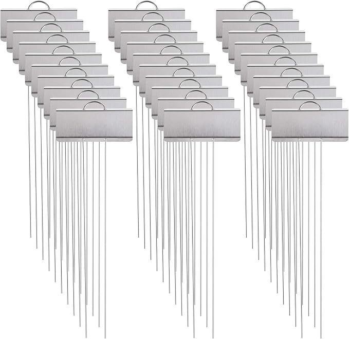 Foraineam 30 Pack 11.5 inch Stainless Steel Garden Markers Weatherproof Metal Plant Labels Large Planting Seedling Stake Signs