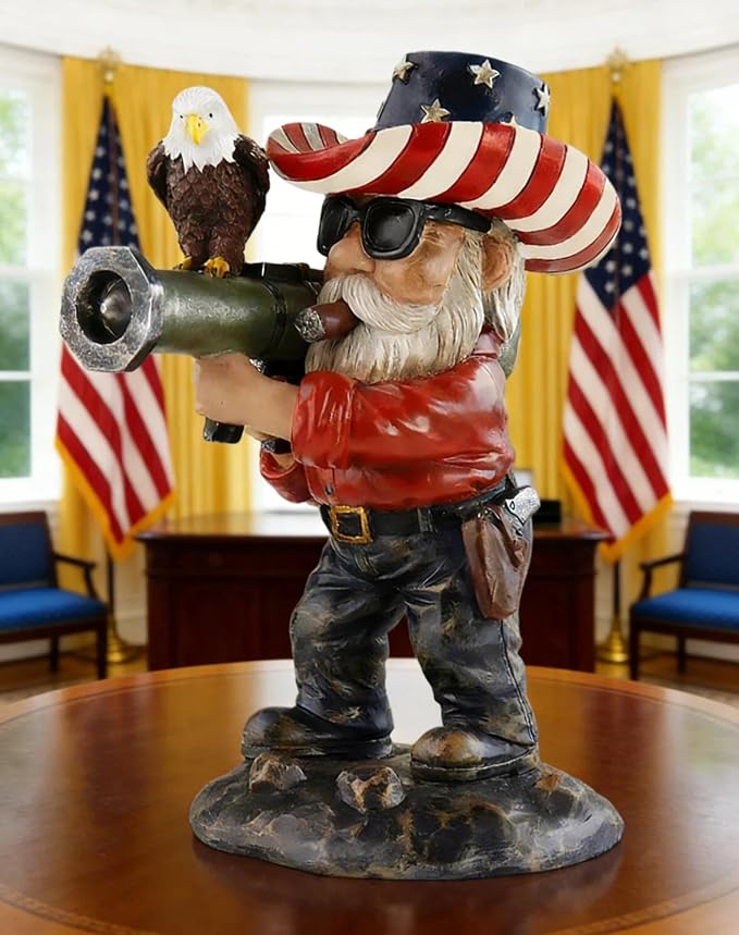 Patriotic Gnomes, Military gnome,gnome,4th of July/Army/Armed Gnomes Fighting, for Men,USA, Military Gifts,Veteran Gifts,Desk Decor for Men,Mens Office Decor 001