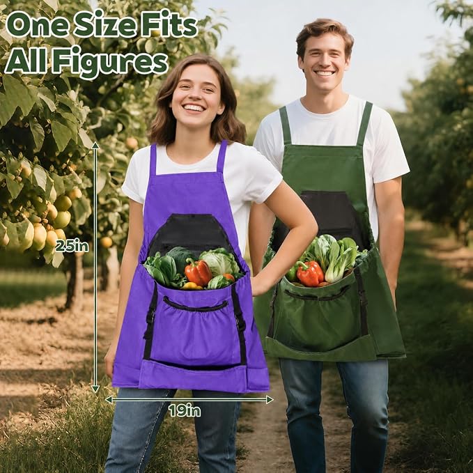 Gardening Apron,Canvas Garden Apron with Pockets for Women and Men,Harvest Apron,Gifts for Gardeners