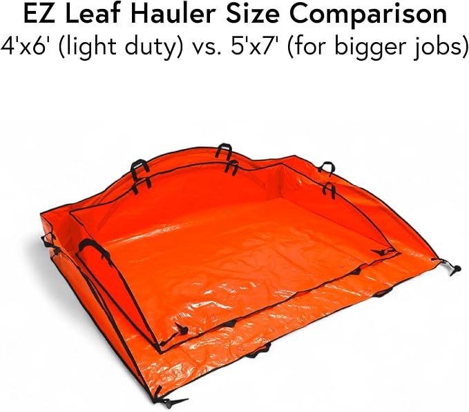 Leaf Tarp for Fast Yard Cleanup –Leaf Collection Tarp with 6 Handles & Ground Stakes – Lawn Leaf Bag for Raking, Garden Debris & Yard Waste Removal, Wind Proof, 5’ x 7’ Large Capacity