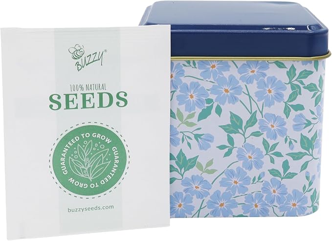 Buzzy Seeds Herbal Tea Garden Grow Kit 3-Pack - Metal Windowsill Planter - Complete Indoor/Outdoor Gardening Kit with Seeds, Coconut Husk Growing Medium & Genuine Pots - 100% Grow Guarantee