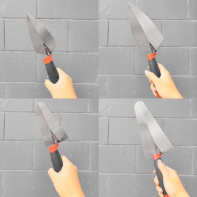 4 Bricklaying Knife Tool Sets, 6-inch and 9-inch Pointing Trowel and Putty Knife Sets, Rubber Handles, Concrete, Cement, Mortar, Mortar, Tile, Bricklaying and Putty Knives