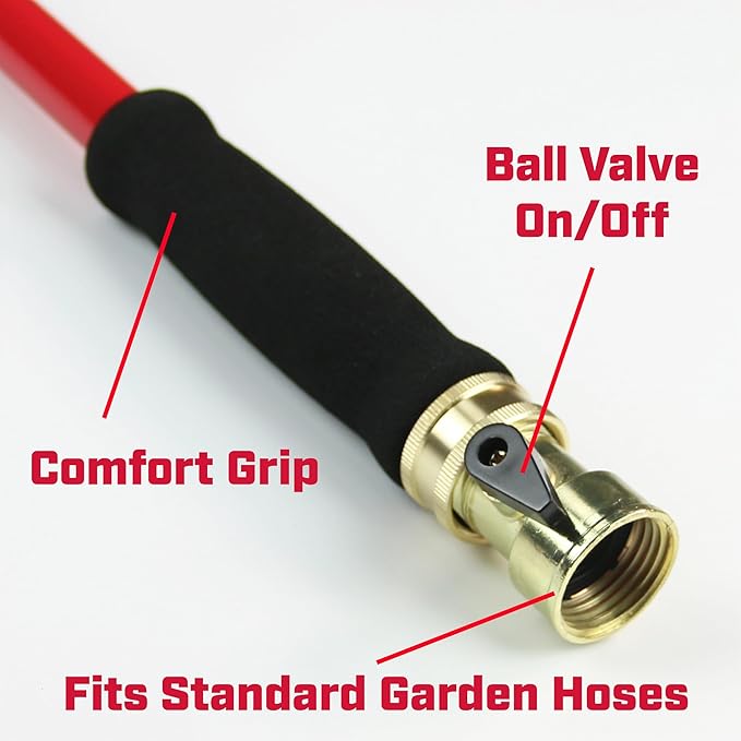 Chapin International 4671 30-inch with 7 Pattern Rotatable Nozzle and Adjustable 180-degree Spray Head Watering Wand, Red/Black