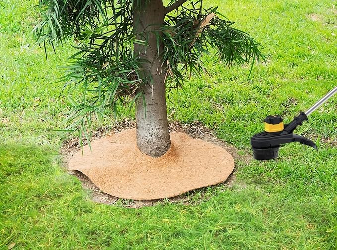Envelor 20 pcs Coconut Fibers Mulch Ring 24 Inches Tree Protector Mat Coconut Mulch Cover Natural Coconut Fiber Weed Control Rings, Tree Ring Plant Cover for Indoor Outdoor Plants, Pot, Landscaping