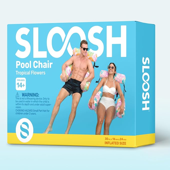 SLOOSH Inflatable Pool Floats Adult,2 Packs Floating Lounge Chairs,Blow up Pool Noodles for Adult Heavy Duty,Floating Chair for Party Summer Water Beach Lake Fun