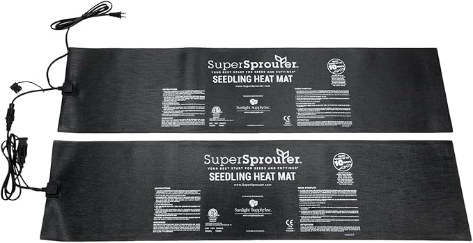 Super Sprouter 2 Tray Seedling Heat Mat - Warms Seedlings and Cuttings, Daisy Chain Up to Ten Mats