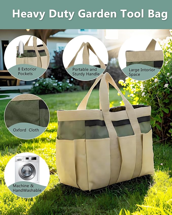 Garden Tools Set, 10 Piece Gardening Tools Set, Heavy Duty Gardening Hand Tools with Non Slip Ergonomic Handle, Storage Garden Bag, Gardening Gifts for Women and Men (Professional Set (10 PCS))