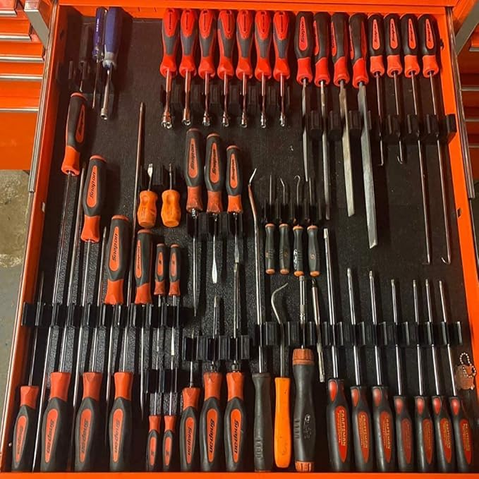 ToolBox Widget Screwdriver Organizer Pro Series 4.0 – Magnetic Holder for Tool Drawers – Modular Toolbox Organizer System – Tool Storage for Professional & DIY Mechanics - 1 Pack, 12 Holders