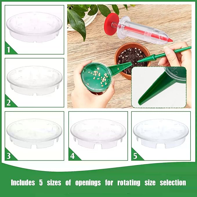 9pcs Seed Spreader Set,Adjustable Mini Sowing Seeds Dispenser, Handheld Mini Seedlings Dibber and Widger Garden Hand Tool, Ideal Gardening Tools for Small Seeds of Flowers, Vegetables