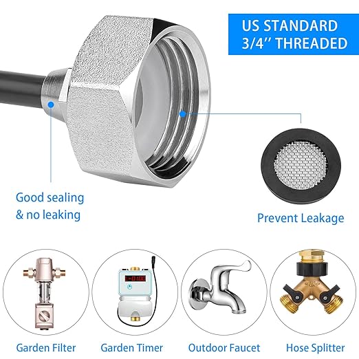 Misting Cooling System 32.8ft(10M) Misting Line + 10 Brass Mist Nozzles + a Faucet Connector (3/4") Fan Misting Kit Outdoor Mister for Patio Garden Greenhouse Trampoline for waterpark