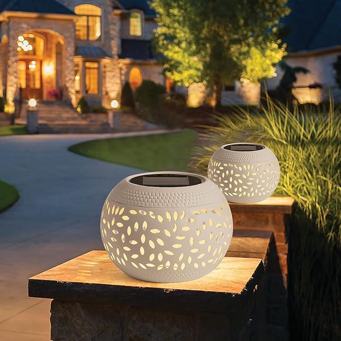 2 Pack Solar Table Lanterns Outdoor Waterproof LED Lights White, Solar Powered Decorative Lantern for Indoor Desk Bedroom Patio Garden Pathway Yard